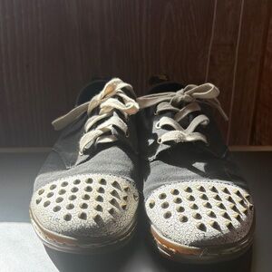 Dr. Martens Black Canvas Sneakers with Cream Accents